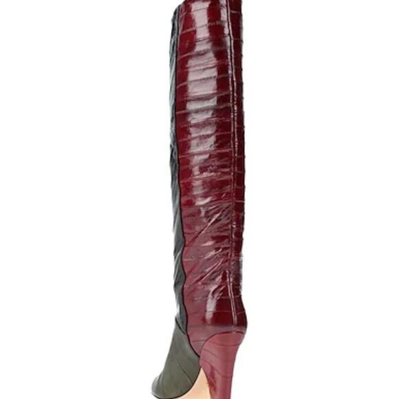 Tory Burch Tall Knee Boots in Black, Military green size 5 1/2 eel skin - Picture 3 of 6